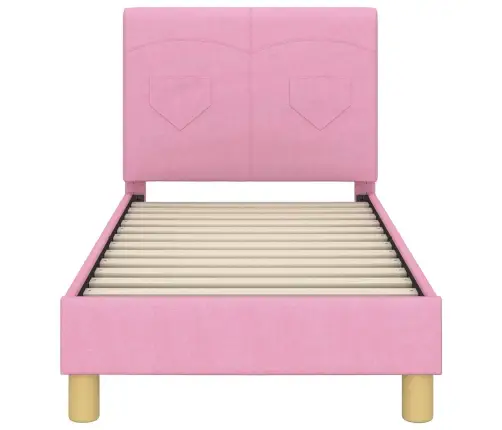 Bērnu Gultas Rāmis Ar Galvgali Rozā 70 X 140 Cm Audums Vidaxl