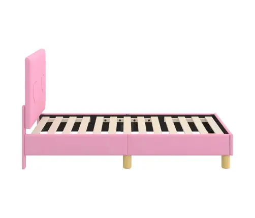 Bērnu Gultas Rāmis Ar Galvgali Rozā 70 X 140 Cm Audums Vidaxl