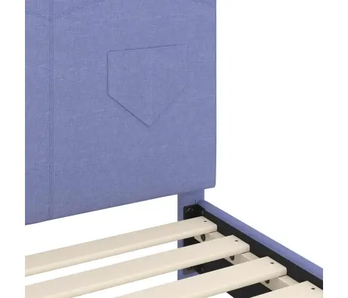 Bērnu Gultas Rāmis Ar Galvgali Džinsu Zils 70 X 140 Cm Audums Vidaxl