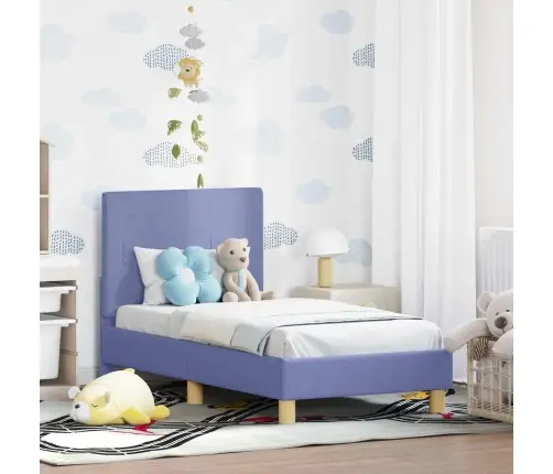 Bērnu Gultas Rāmis Ar Galvgali Džinsu Zils 70 X 140 Cm Audums Vidaxl