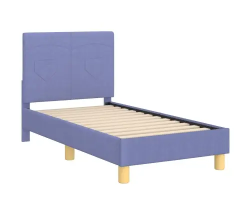 Bērnu Gultas Rāmis Ar Galvgali Džinsu Zils 70 X 140 Cm Audums Vidaxl