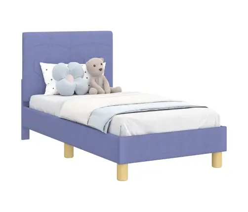 Bērnu Gultas Rāmis Ar Galvgali Džinsu Zils 70 X 140 Cm Audums Vidaxl