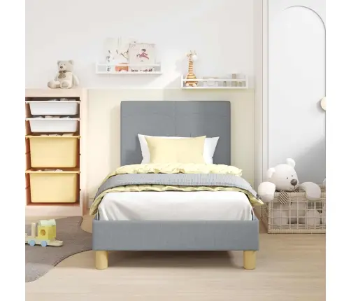 Vaikiška Lovos Konstrukcija Su Galvūgaliu Šviesiai Pilka