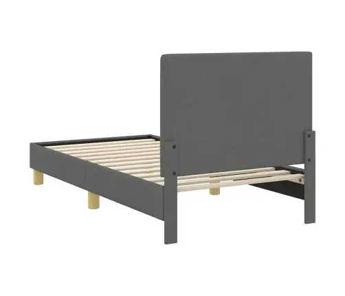 Bērnu Gultas Rāmis Ar Galvgali Tumši Pelēks 80 X 160 Cm Audums Vidaxl