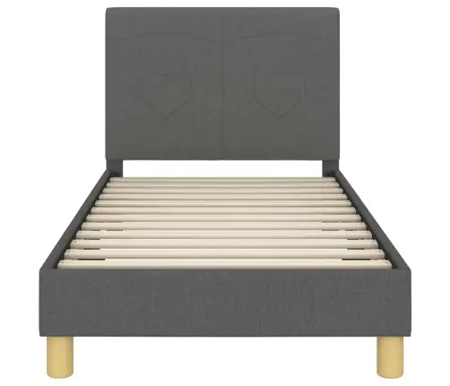 Bērnu Gultas Rāmis Ar Galvgali Tumši Pelēks 80 X 160 Cm Audums Vidaxl