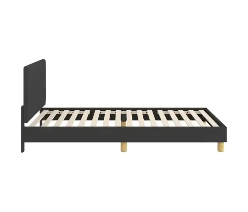 Laste Voodiraam Peatoega Peaga Must 80 X 200 Cm Kangas