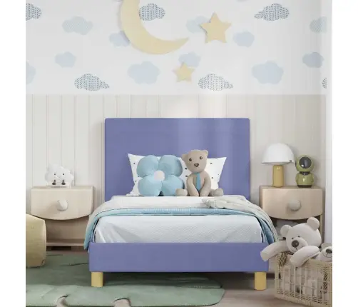 Laste Voodiraam Peatoega Peaga Jeans Sinine 80 X 200 Cm Kangas