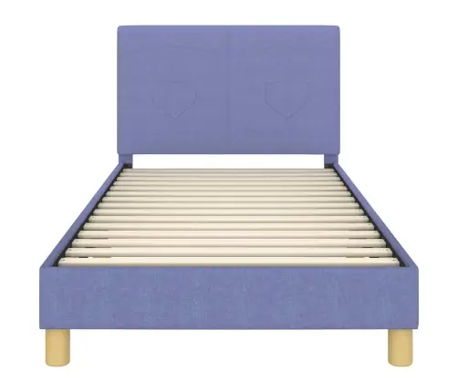 Laste Voodiraam Peatoega Peaga Jeans Sinine 90 X 190 Cm Kangas