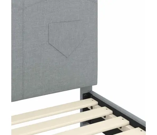 Laste Voodiraam Peatoega Peaga Helehall 90 X 200 Cm Kangas