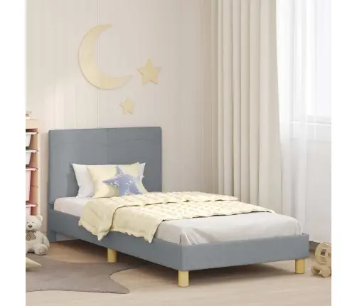 Laste Voodiraam Peatoega Peaga Helehall 90 X 200 Cm Kangas