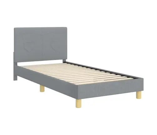 Laste Voodiraam Peatoega Peaga Helehall 90 X 200 Cm Kangas