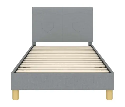 Laste Voodiraam Peatoega Peaga Helehall 90 X 200 Cm Kangas