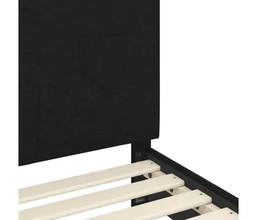 Laste Voodiraam Peatoega Peaga Must 90 X 200 Cm Kangas