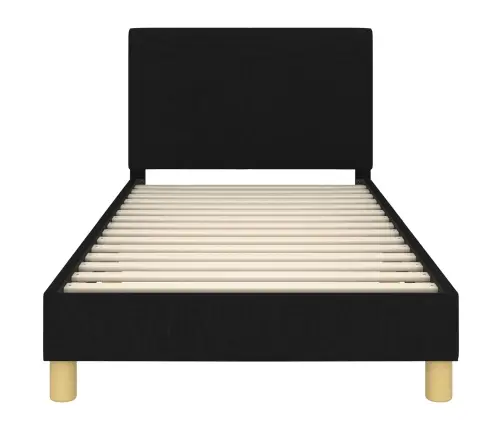 Laste Voodiraam Peatoega Peaga Must 90 X 200 Cm Kangas