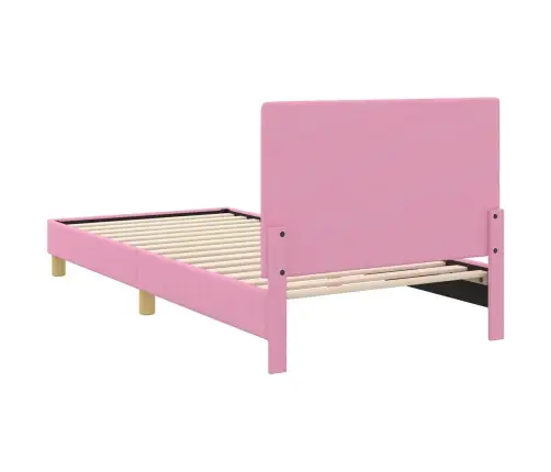 Laste Voodiraam Peatoega Peaga Roosa 90 X 200 Cm Kangas