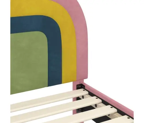 Kuni 3-Aastase Voodi Raam Koos Peatoega Roosa 70 X 140 Cm Samet