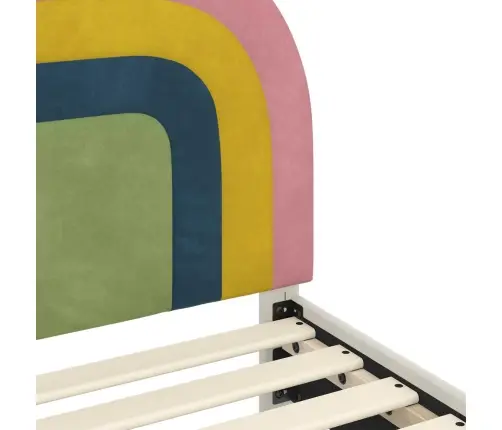 Bērnu Gultas Rāmis Ar Galvgali Krēmkrāsa 80 X 160 Cm Samts Vidaxl