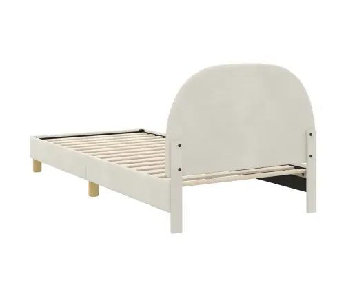 Laste Voodiraam Peatoega Peaga Cream 80 X 200 Cm Samet