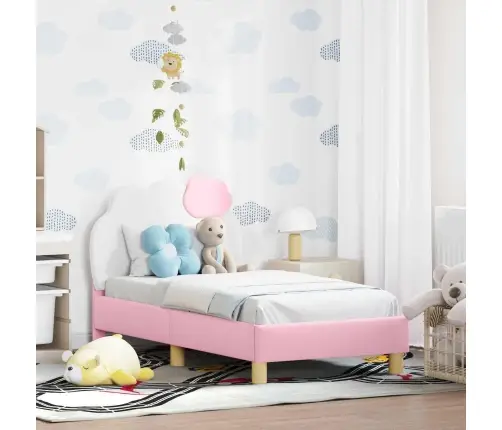 Kuni 3-Aastase Voodi Raam Koos Peatoega Roosa 70 X 140 Cm Pu