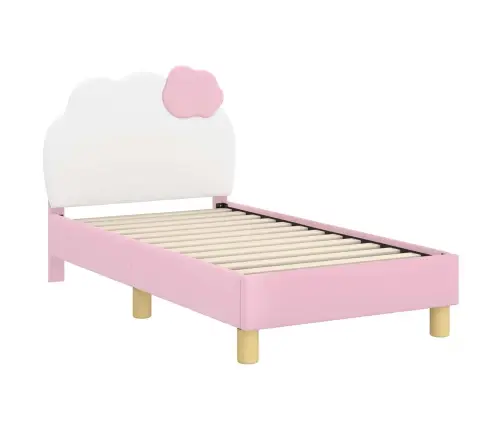 Kuni 3-Aastase Voodi Raam Koos Peatoega Roosa 70 X 140 Cm Pu