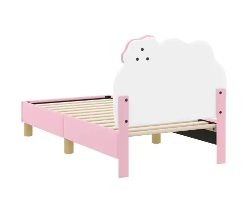 Kuni 3-Aastase Voodi Raam Koos Peatoega Roosa 70 X 140 Cm Pu