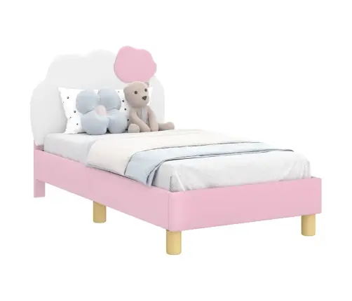 Kuni 3-Aastase Voodi Raam Koos Peatoega Roosa 70 X 140 Cm Pu