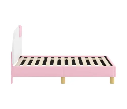 Kuni 3-Aastase Voodi Raam Koos Peatoega Roosa 70 X 140 Cm Pu