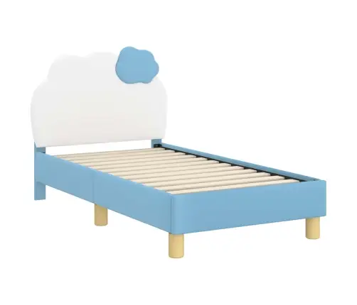 Kuni 3-Aastase Voodi Raam Koos Peatoega Sinine 70 X 140 Cm Pu