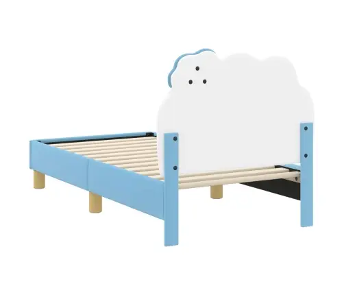 Kuni 3-Aastase Voodi Raam Koos Peatoega Sinine 70 X 140 Cm Pu