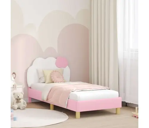 Bērnu Gultas Rāmis Ar Galvgali Rozā 80 X 160 Cm Pu Vidaxl