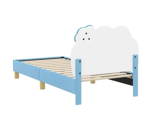 Bērnu Gultas Rāmis Ar Galvgali Zila 80 X 160 Cm Pu Vidaxl