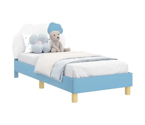 Bērnu Gultas Rāmis Ar Galvgali Zila 80 X 160 Cm Pu Vidaxl