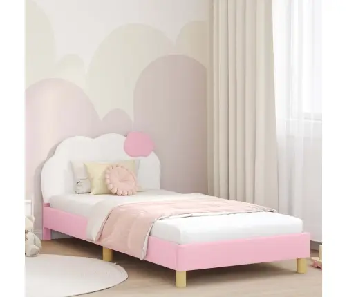 Laste Voodiraam Peatoega Peaga Roosa 80 X 200 Cm Pu