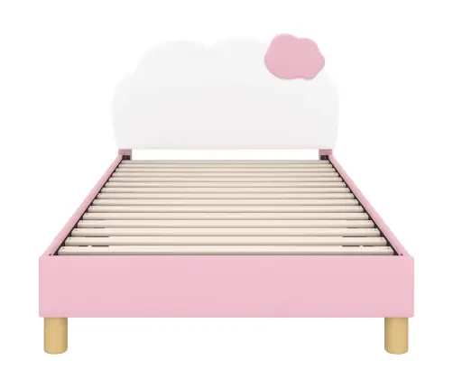 Laste Voodiraam Peatoega Peaga Roosa 80 X 200 Cm Pu