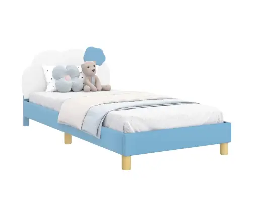 Bērnu Gultas Rāmis Ar Galvgali Zila 80 X 200 Cm Pu Vidaxl