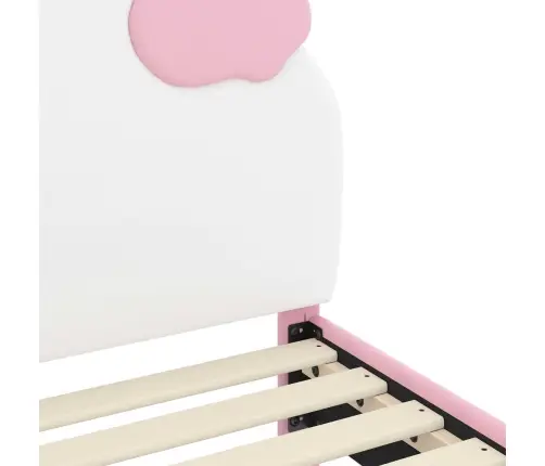 Bērnu Gultas Rāmis Ar Galvgali Rozā 90 X 190 Cm Pu Vidaxl