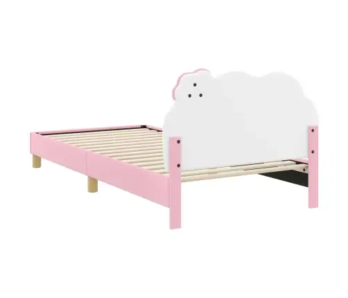 Bērnu Gultas Rāmis Ar Galvgali Rozā 90 X 190 Cm Pu Vidaxl