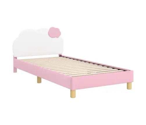 Laste Voodiraam Peatoega Peaga Roosa 90 X 200 Cm Pu