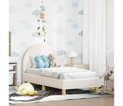 Kuni 3-Aastase Voodi Raam Koos Peatoega Peaga Cream 70 X 140 Cm