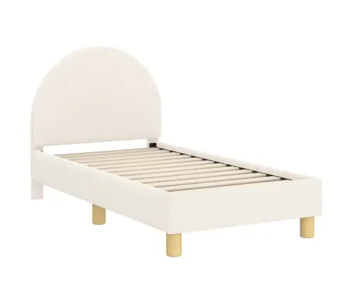 Kuni 3-Aastase Voodi Raam Koos Peatoega Peaga Cream 70 X 140 Cm