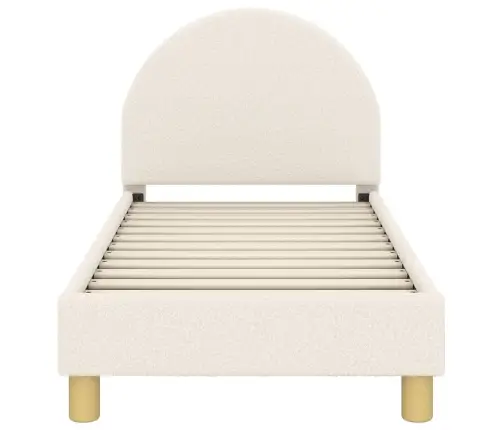 Kuni 3-Aastase Voodi Raam Koos Peatoega Peaga Cream 70 X 140 Cm