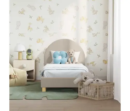 Bērnu Gultas Rāmis Ar Galvgali Gaiši Pelēks 70 X 140 Cm Vidaxl