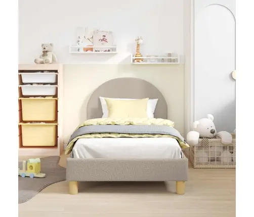 Bērnu Gultas Rāmis Ar Galvgali Gaiši Pelēks 80 X 160 Cm Vidaxl