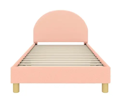 Bērnu Gultas Rāmis Ar Galvgali Rozā 80 X 200 Cm Aitu Audums Vidaxl