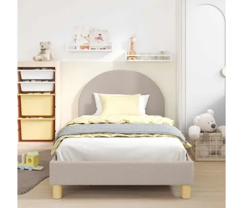 Vaikiška Lovos Konstrukcija Su Galvūgaliu Šviesiai Pilka