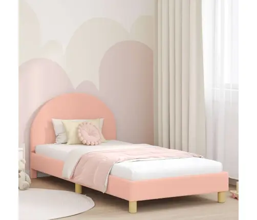 Vaikiška Lovos Konstrukcija Su Galvūgaliu Rožinė 90 X 200 Cm