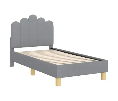 Bērnu Gultas Rāmis Ar Galvgali Gaiši Pelēks 70 X 140 Cm Audums Vidaxl