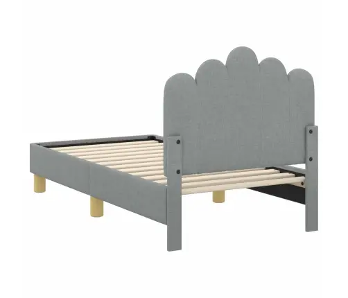 Bērnu Gultas Rāmis Ar Galvgali Gaiši Pelēks 70 X 140 Cm Audums Vidaxl