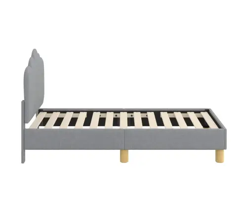 Bērnu Gultas Rāmis Ar Galvgali Gaiši Pelēks 70 X 140 Cm Audums Vidaxl