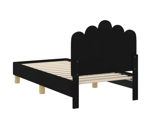 Kuni 3-Aastase Voodi Raam Koos Peatoega Must 70 X 140 Cm Kangas